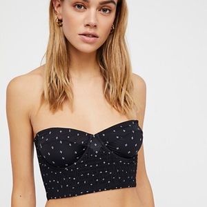 NWOT Free People strapless floral Underwire bra xs
